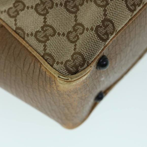 GUCCI GG Canvas Bamboo Hand Bag Beige 112530 Auth yk8569 - Picture 9 of 16